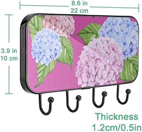 Ručno izvučeno hidrangea cvjetni cvjetni print kaput nosač zida, ulazni kaput sa 4 kuka za kapute kaputi za ručnik torbica ogrtači kupaonica u kupaonici dnevni boravak