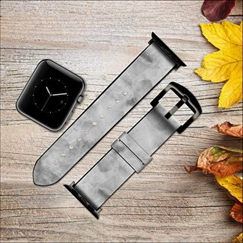 CA0467 siva mramorna tekstura kožna i silikonska pametna traka za pametnje za Apple Watch iWatch veličine