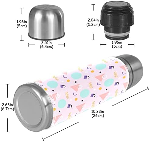 Light Pink Memphis uzorak boca za vodu od nehrđajućeg čelika vakuum zaptiveni izolirani termos 17oz putna