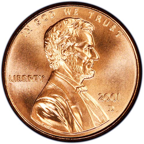 2001 P & D BU Lincoln Memorijalni postotak Izbor Neprirkulirano američki set kovanica