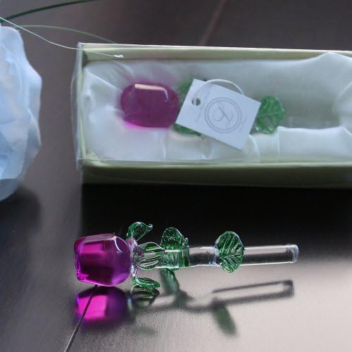 Čista ljubičasta kristalna ruža u kutiji na slobodi s bjelokosti W / Clear Top