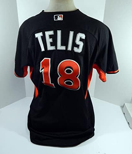 Miami Marlins Tomas TELIS # 18 Igra Rabljeni Black Jersey BP ST 50 DP44320 - Igra Polovni MLB dresovi