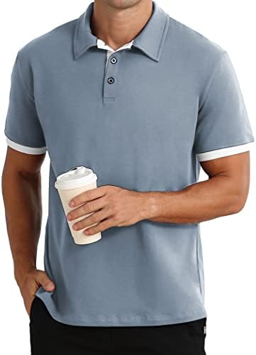 NITAGUT Muška kratka & amp;Polo majica dugih rukava Casual Slim Fit Polo Tee Basic dizajnirana pamučna košulja