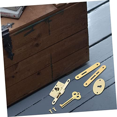 Abaodam 4 setovi drvene kutije Hardverski dodaci Poklon kutija Cink Legura Petometar Set Golden