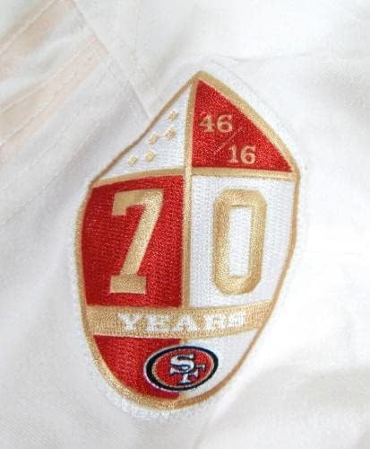 San Francisco 49ers Eli Harold # 58 Igra Polovni bijeli dres 70 godina Patch 4 - Neintred NFL igra rabljeni dresovi