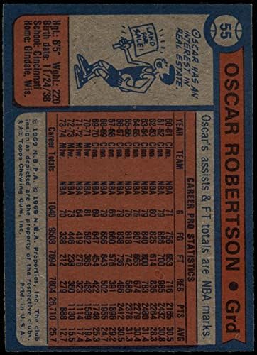 1974 TOPPS 55 Oscar Robertson Milwaukee Bucks Ex / MT + Bucks Cincinnati