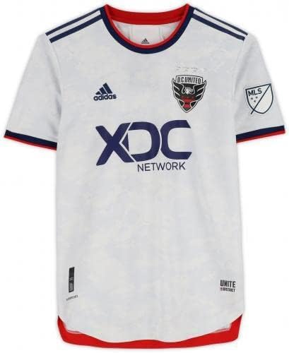 Uokviren Chris Odoi-atsen D.C. United AUTOGREGENI MACKTOR - 3 Bijeli dres iz sezone 2022 MLS - veličina M - nogometne dresove