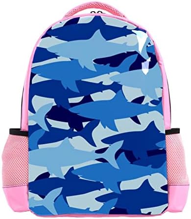 VBFOFBV putni ruksak, backpack laptop za žene muškarci, modni ruksak, apstraktno more morski pas plavi kamuflaža