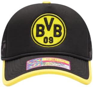 Fan Tinta Borussia Dortmund '1st' podesivi Snapback kamiondžija stil fudbalski šešir / kapa crna
