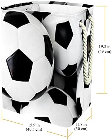 DEYYA Footballs Print korpa za veš sa ručkama sklopiva korpa za veš ugrađena podstava sa odvojivim nosačima