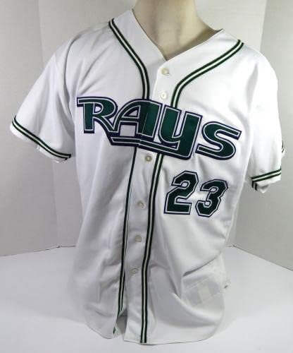 2000-02 Tampa Bay Rays Greg Vaughn 23 Igra Polovni bijeli dres 50 DP39523 - Igra Polovni MLB dresovi