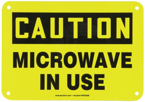 Accuform Mrad639VA Aluminijski znak sigurnosti, legenda Oprez mikrovalna pećnica, 7 dužina x 10 širina, crna na žutom obliku