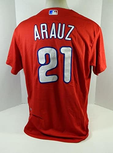 Philadelphia Phillies Jonathan Arauz 21 Igra Rabljena Crveni dres Ext St Xl 617 - Igra Polovni MLB dresovi