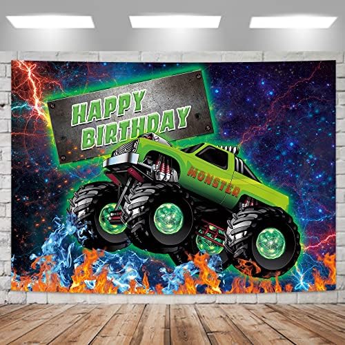 Imirell kamion Rođendanska zabava pozadina 7wx5h noge Cartoon Cool Racing Speed Digger Jam dečaci deca Teen