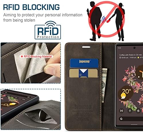 Google Pixel 6 5G slučaj, Google Pixel 6 5G novčanik slučaj sa [RFID Blokiranje] držač kartice stalak Magnetic,