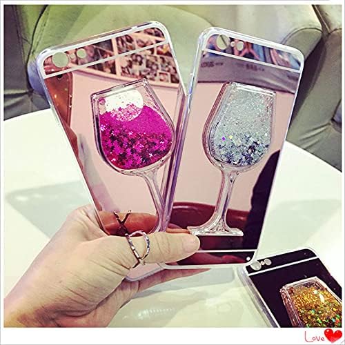 Rertnocnf Luksuzna modna tečnost Brzina tekuća Bling Glitter Goblet Wine Case Compatibilan sa iPhone 11