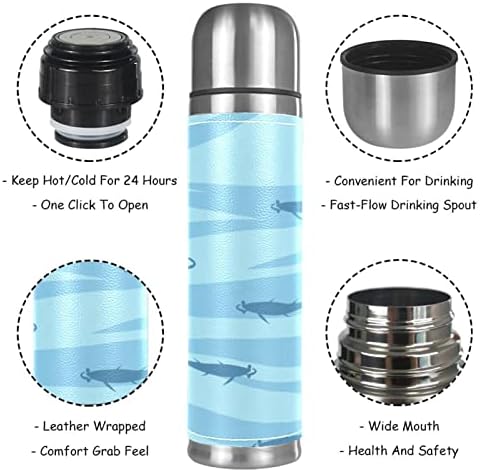Koža od nehrđajućeg čelika vakuum izolirane krigne retro trake | Termos boca vode za vruće i hladne napitke