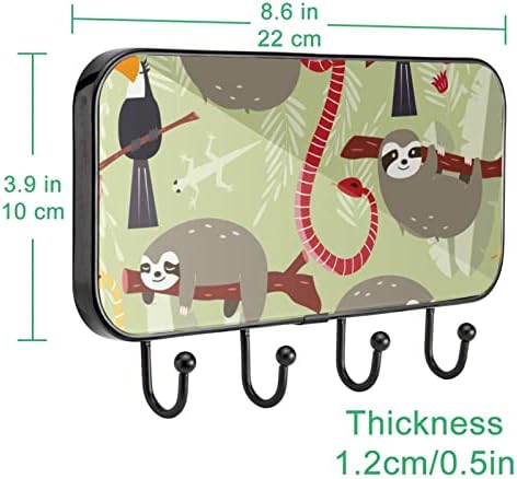 Smiješni spoj Toucan Snake uzorak Print kaput nosač zida, ulazni kaput nosač sa 4 kuka za kapute kaputi za ručnik torbica haljina kupaonica u kupaonici dnevni boravak