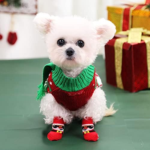 Lanac ovratnika za pse 4 komada Božićne crtane čarape za pse za male srednje pse non klizanje štenad za