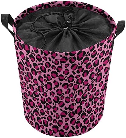 Sklopiva korpa za veš sa ružičastim leopardom sa printom velika korpa za veš lagana korpa za odlaganje Organizator igračaka sa ručkama
