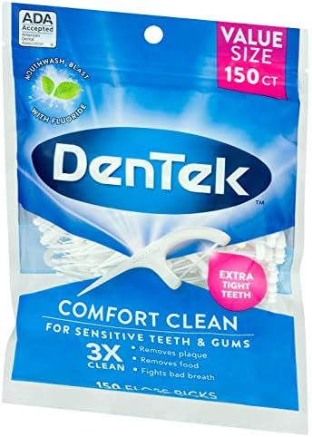 Dentek Comfort Clean Floss Picks, Silky Comfort Floss, 150 Tačaka
