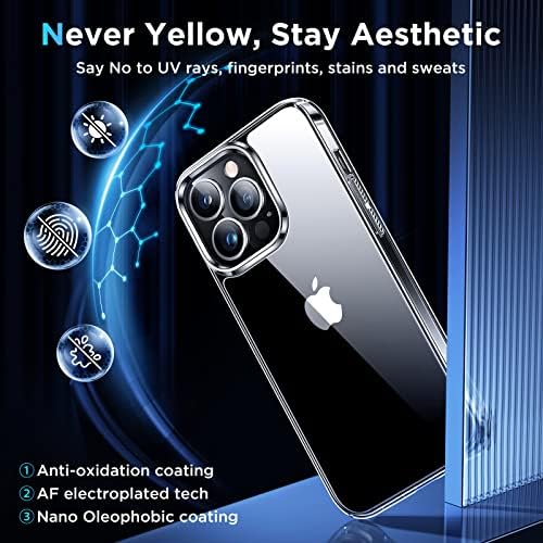 Simtect Ultra Clear Dizajniran za iPhone 14 Pro Max Telefon za telefon, [ne-žutilo] [10 FT VOJNA DROPA ZAŠTITA] Slim Fit još zaštitnički udarni branik sa klipnim jastukom CASE CASE 6,7 inča - kristalno čišćenje