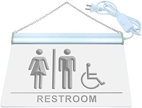 Addprit Unisex WC sa invaliditetom Pristupni toalet sa predmetom za umivaonik od neona bijela 24 x 16 inča