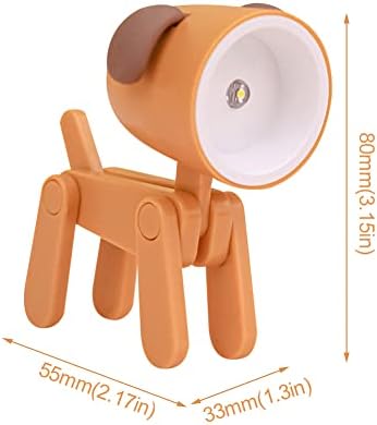 6 kom Mini LED stolna lampa slatki mali držač za telefon, kreativno noćno svjetlo u obliku psa, prijenosno svjetlo za stol za čitanje podesivo postolje za telefon noćna lampa za djecu studente