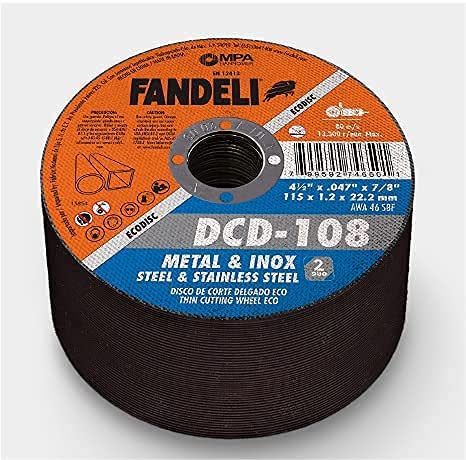 FANDELI / rezni točkovi, Metal & točak brusilice od nerđajućeg čelika - 4 1/2 x 0,047 x7 / 8 - točak za