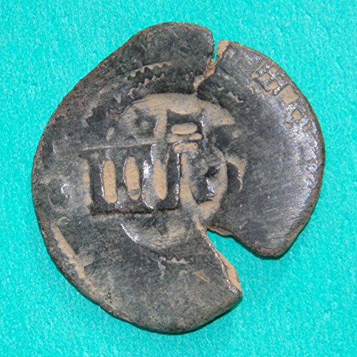 1655 es španjolski Philip IV dvorac i lav kolonijalni karipski pirate era IIII maravedis cob # 15 novčić vrlo dobri detalji