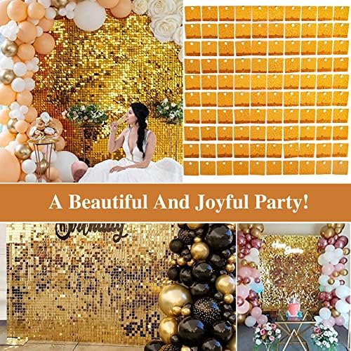 Zlato Shimmer zid pozadina ploče Glitter Gold 24 paket Shimmer šljokice zidne ploče za Božić rođendan godišnjica