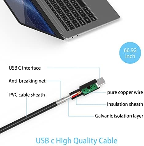 65W USB C Typ prijenosna adapter za punjač za Lenovo Chromebook ThinkPad Yoga serija HP ​​Spector Paviljon X360 X2 ASUS Zenbook / Flip / Deluxe / Duo Acer, Crna, CZY65C5B