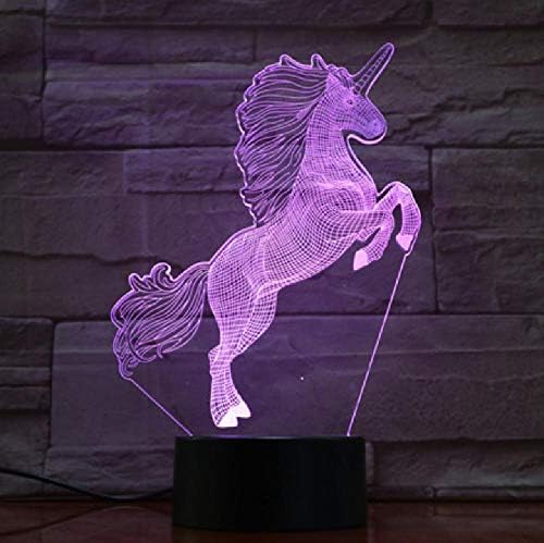 Unicorn LED daljinska 3d noćna lampa dječje noćno svjetlo 7 boja slatka stolna lampa za djecu rođendanski