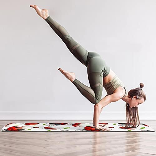 Debela neklizajuća Vježba & amp; fitnes 1/4 prostirka za jogu sa Bubamarom bešavni uzorak Print za Yoga