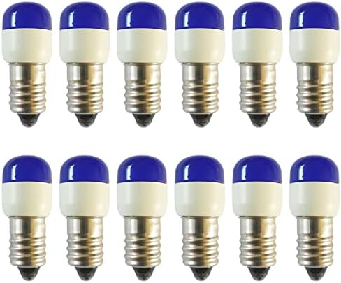 YDJoo LED plava sijalica 1W LED zamjenske sijalice Božićne žarulje E12 Mini kandelabra bazne sijalice za sveće indikatorsko svjetlo dekorativno noćno svjetlo za uređenje dvorišta, 12 pakovanje