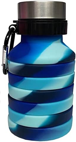 Iskrem BPA Besplatno, 18 oz Silikonske boce sa karabinom - Okean Waves