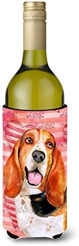Caroline's bysures BB9791literk Basset Hound Love Wine boce Hugger, Crvena, boca hladnije rukava za rušenje