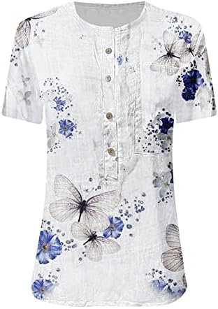 Ljetna jesena Ležerna Torp majica za ženska odjeća kratkih rukava modna gumba za vrat za posadu dolje za bluzu E5 E5