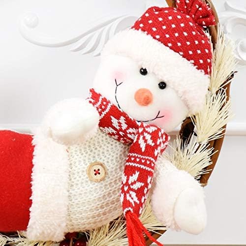 ZYPNB Božić viseći ukras Djed Mraz Claus vijenac Okrug Garland Pokloni za novu godinu rattan xmas vijenac