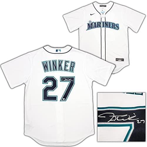Seattle Mariners Jesse Winker AUTOGREGE WHITE NIKE JERSEY VELIČINA MED MCS HOLO Stock # 208183 - AUTOGREM MLB DERSYS