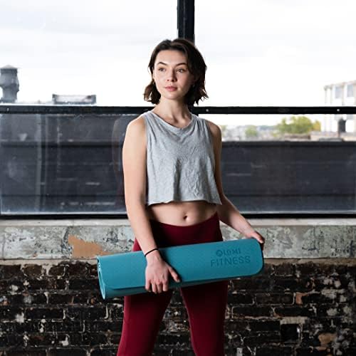 Lomi Fitness Premium Yoga Mat, Neklizajući TPE materijal za dodatno prianjanje, dodatno podstavljen, Vježba