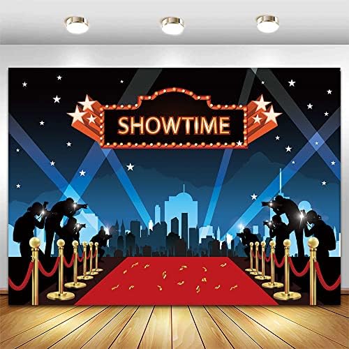 7x5ft Show Time pozadina za fotografiju na crvenom tepihu za pidžamu tematske filmske zvijezde Party Photo