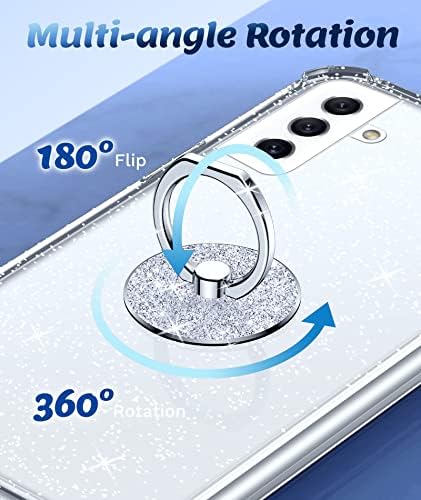 Rockaway za Samsung Galaxy S23 Plus sa prstenom postoljem Clear Glitter Sparkle Bling Crystal za žene Djevojke