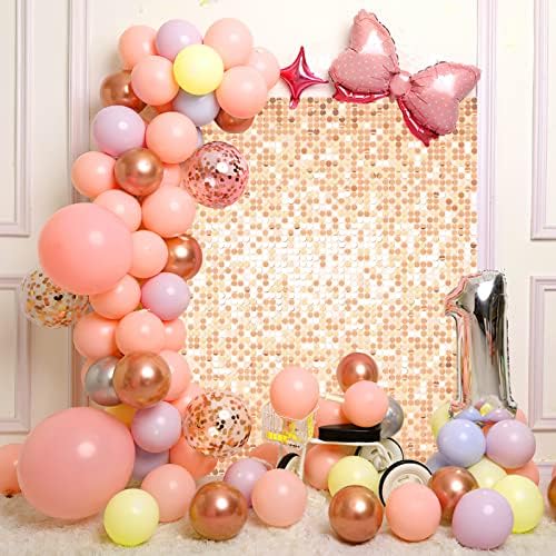 Rose Gold Shimmer zid pozadina 24 kom okrugli šljokicama zid ploče Back Drop Glitter zid dekoracije za rođendan