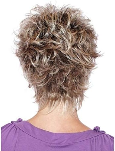 Andongnywell kratke perike za kosu srednje plave Pixie krojene perike sa šiškama otporne na toplotu za žene