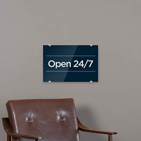 CGsignLab | Otvoreno 24/7 -Basic Mornary Premium akrilni znak | 18 x12