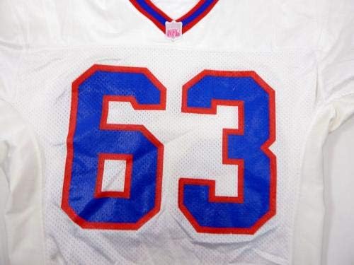 1997-98 Buffalo Bill Bill Conaty 63 Igra Polovni bijeli dres Bill0478 - Neincign NFL igra rabljeni dresovi