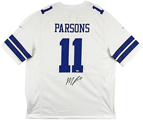 Cowboys Micah Parsons potpisao je bijeli Nike Igrački dres fanatika - autogramirani NFL dresovi