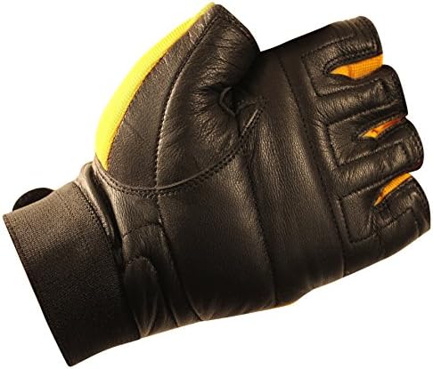 Gym rukavice sa zatvaračem zglob za muškarce & žene, podstavljeni trening Crossfit, dizanje tegova, crna/žuta