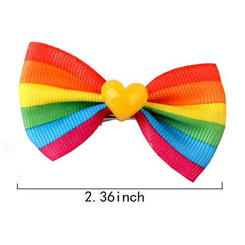 8pcs gay ponos kose luk sa klipom Grosgrain Rainbow slatka krokodila za kosu za kosu za kosu za djevojčice